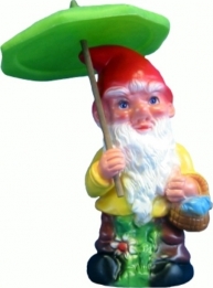 Tuinkabouter met paraplu